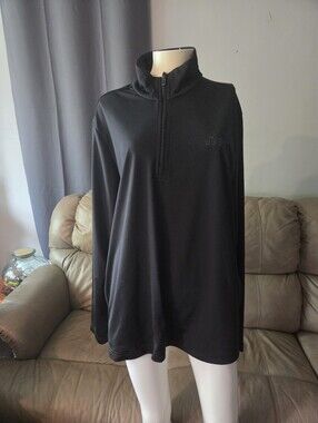 adidas Black Half-Zip Performance Sweater, Size Large